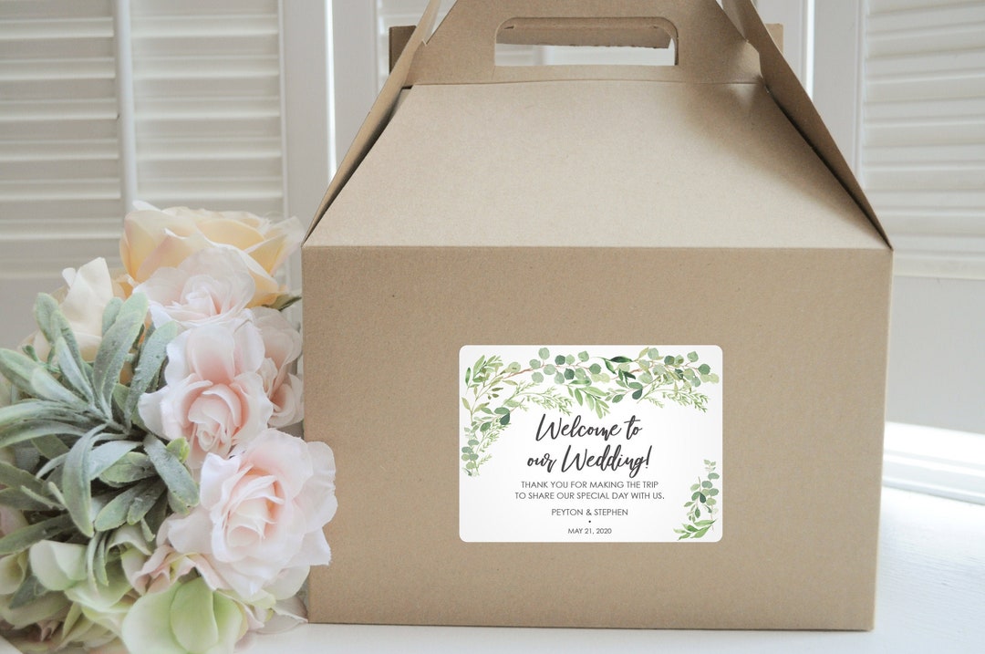 Wedding Welcome Boxes and Stickers Wedding Hotel Guest Gable Boxes ...