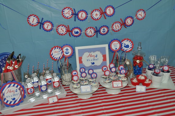 Boys Nautical Baby Shower Decorations Boys Nautical Baby Shower