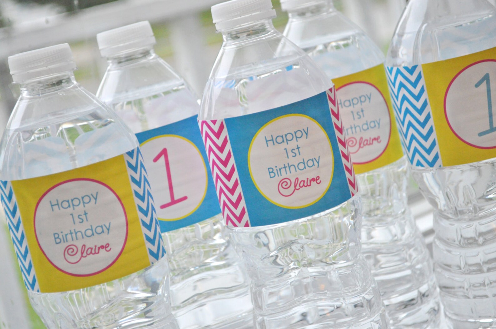 1st Birthday Water Bottle Labels Girls Birthday Party - Etsy