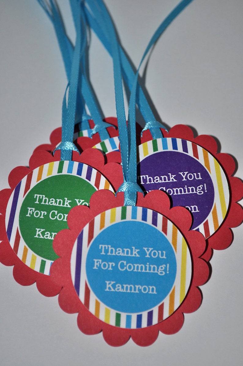 Rainbow Birthday Party Favor Tags Rainbow Birthday Party Etsy