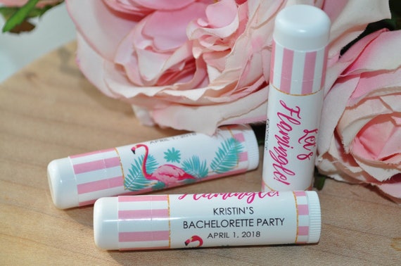 Bridal Shower Favors Lip Balm Labels, Wedding Lip Balm Labels, Bachelorette Party, Engagement Favor, Let's Flamingle - Set of 24 Labels Il_570xn