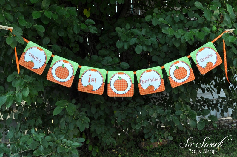 Pumpkin 1st Birthday MINI Banner Halloween Birthday Party Decorations Little Pumpkin