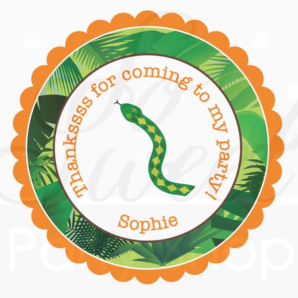 Reptile Birthday Stickers Snakes Lizards Frogs Party Favor Stickers Reptile Birthday Decorations - Set of 24