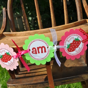 Strawberry Birthday Water Bottle Labels Personalized Berry Sweet Birthday Party Girls Birthday Party Decorations Set of 10 image 5