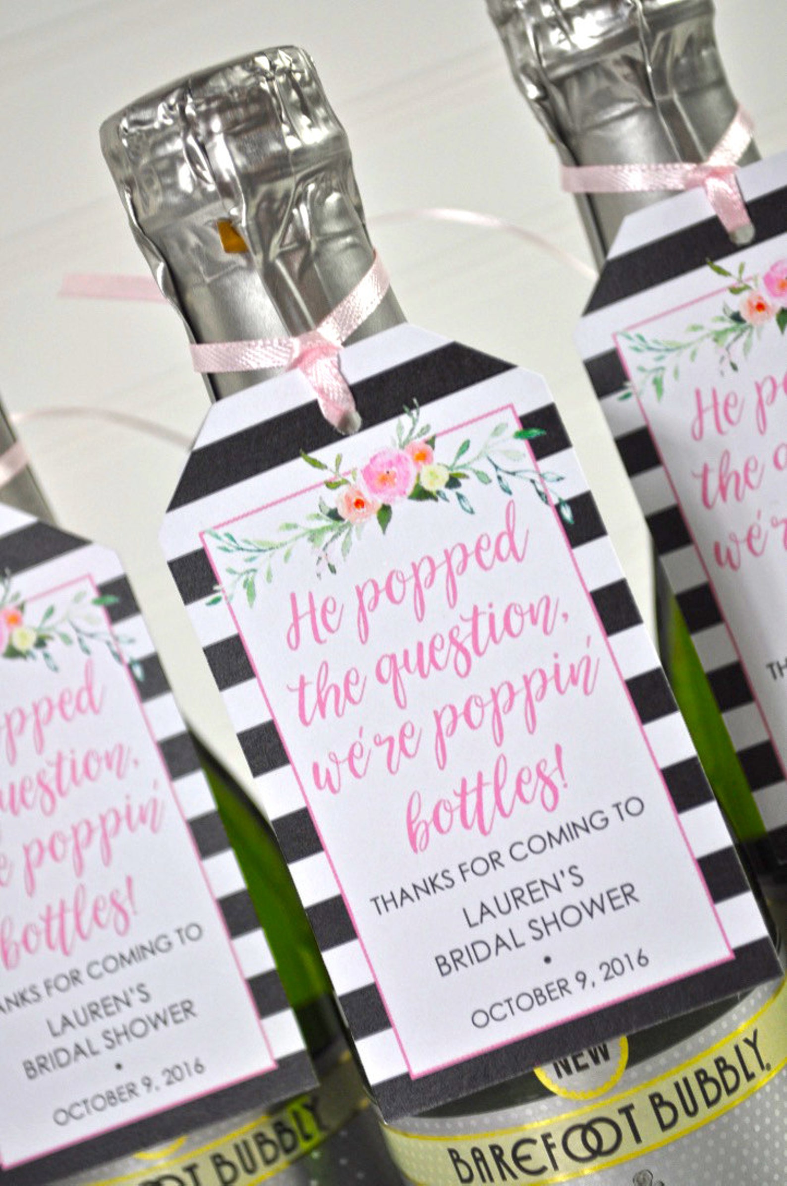Mini Wine Bottle Bridal Shower Favor Tags Bachelorette Party Etsy