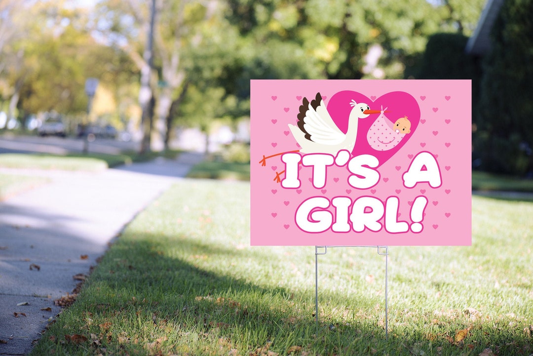 Its a Girl Baby Shower Yard Sign Baby Shower Lawn Sign Etsy