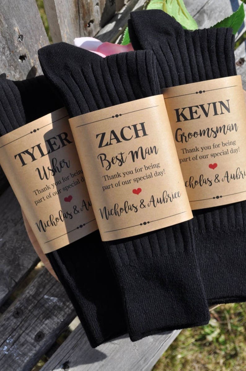 Sock Wraps for Groomsman Best Man Usher Sock Labels | Etsy