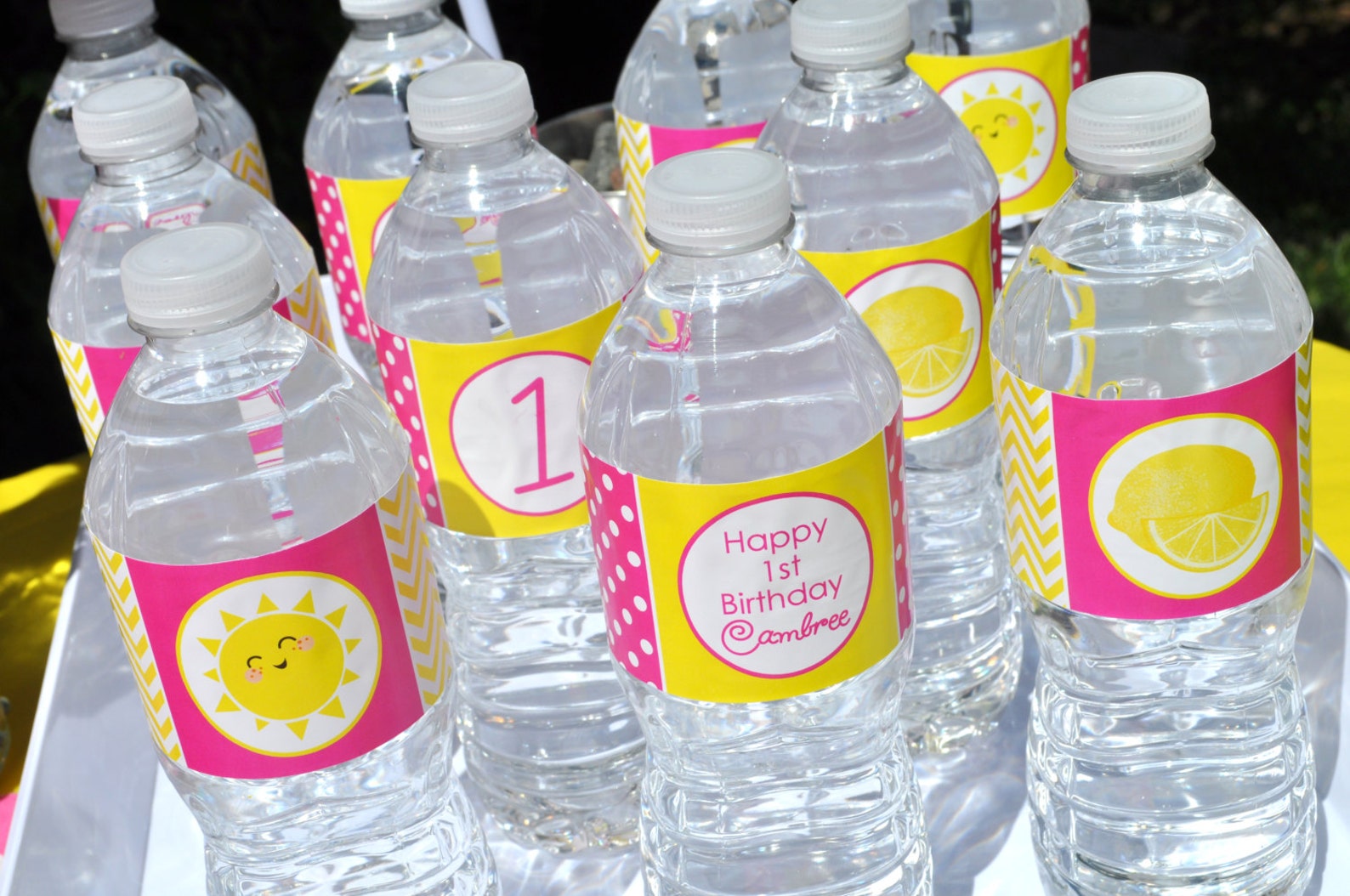 Lemonade and Sunshine Water Bottle Labels Birthday Party Etsy