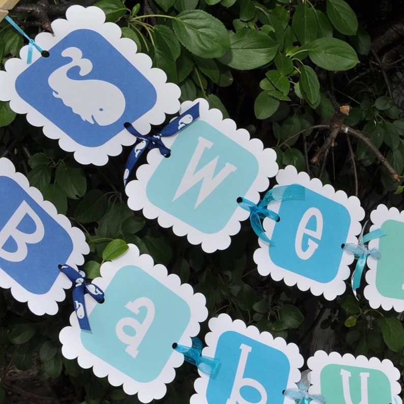 Nautical Baby Shower Whale Baby Shower Favor Sticker Labels Boy Whale Baby Shower Decorations Set of 24 Thank You Stickers