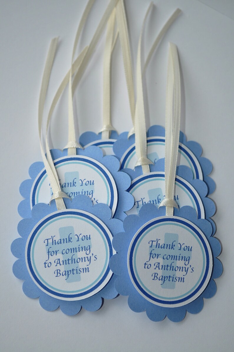 Baptism Favor Tags 1st Communion Favor Tags Boys Baptism Etsy
