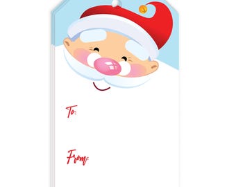 Christmas Gift Tags Santa Christmas Holiday Gift Tags Hang Tags - Set of 24 Tags