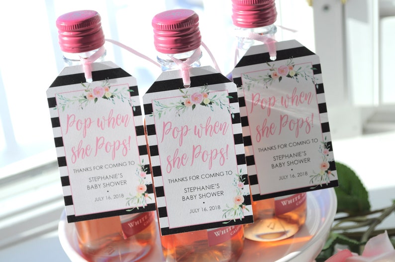 Baby Shower Favor Tags for Mini Wine Bottles Baby Shower Etsy
