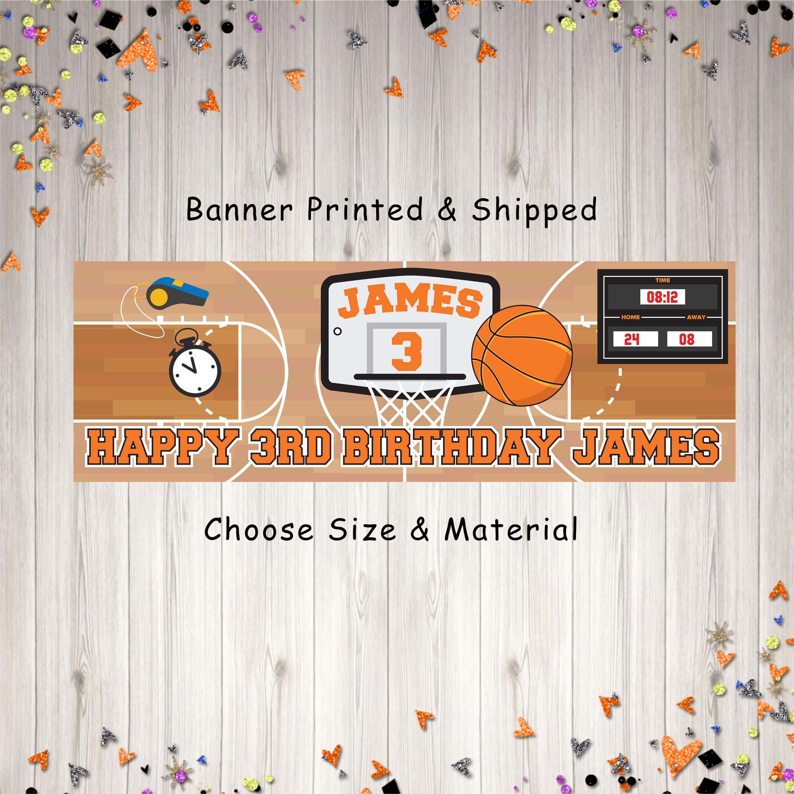 Basketball Geburtstags-Banner – 2,1 X 1,5 M Großer Fotohintergrund Aus Polyester, Mit Seil, Für Teenager-Partys