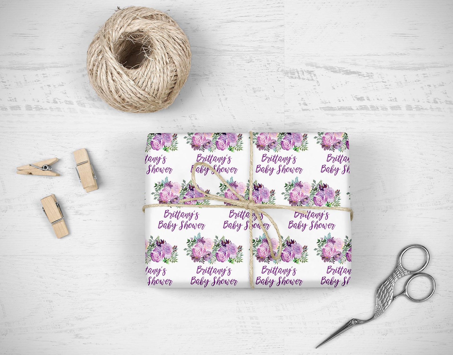 Baby Shower Wrapping Paper Personalized Baby Shower Gift Wrap Etsy