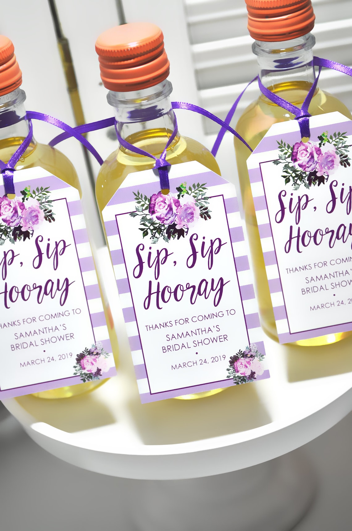 Bridal Shower Favor Tags for Mini Wine Bottles Wedding Etsy