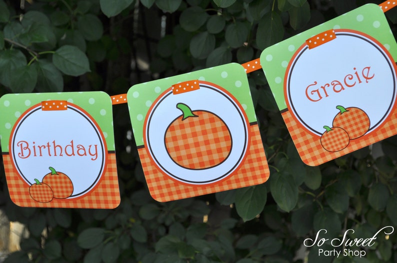 Pumpkin 1st Birthday MINI Banner Halloween Birthday Party Decorations Little Pumpkin