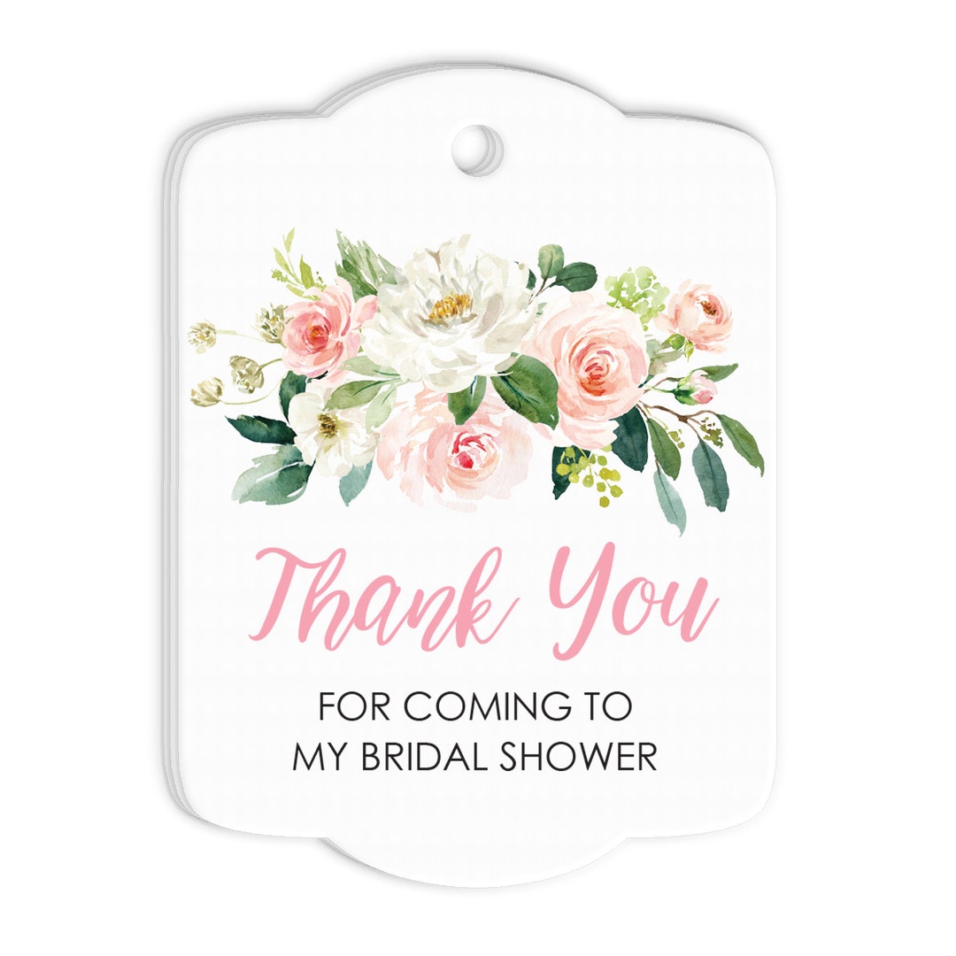 Bridal Shower Favor Tags Thank You Tags Pink Floral Bridal Shower Gift ...