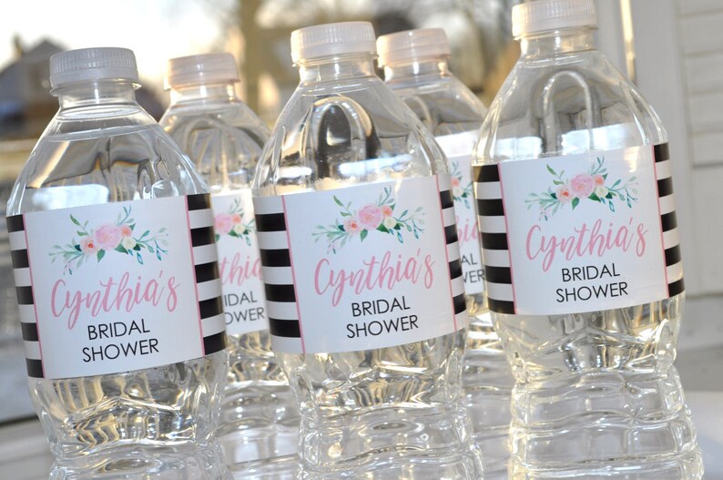 Bridal Shower Water Bottle Labels Bachelorette Party