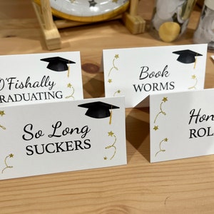 Graduation Candy Labels Place Cards Graduation Party Decorations Sweets Table Candy Bar Buffet Personalized and Printed - Set of 12