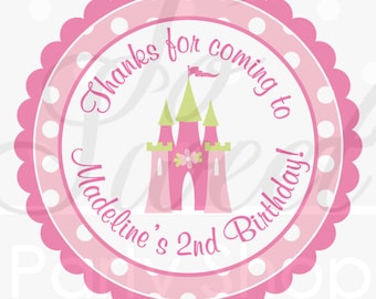 Princess Birthday Sticker Labels Princess Party Decorations Party Favors Thank You Envelope Seals Party Decorations - Set of 24