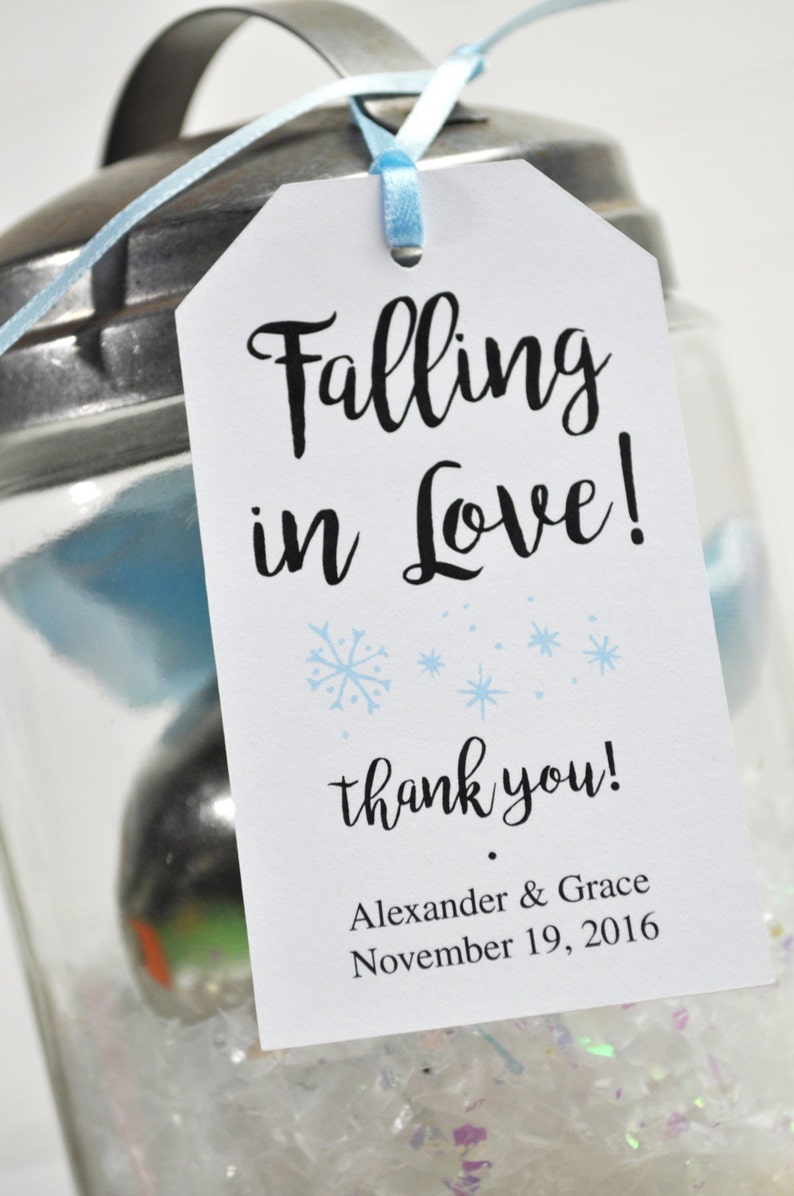 Winter Wedding Favors Bridal Shower Favor Tags Snowflake Etsy