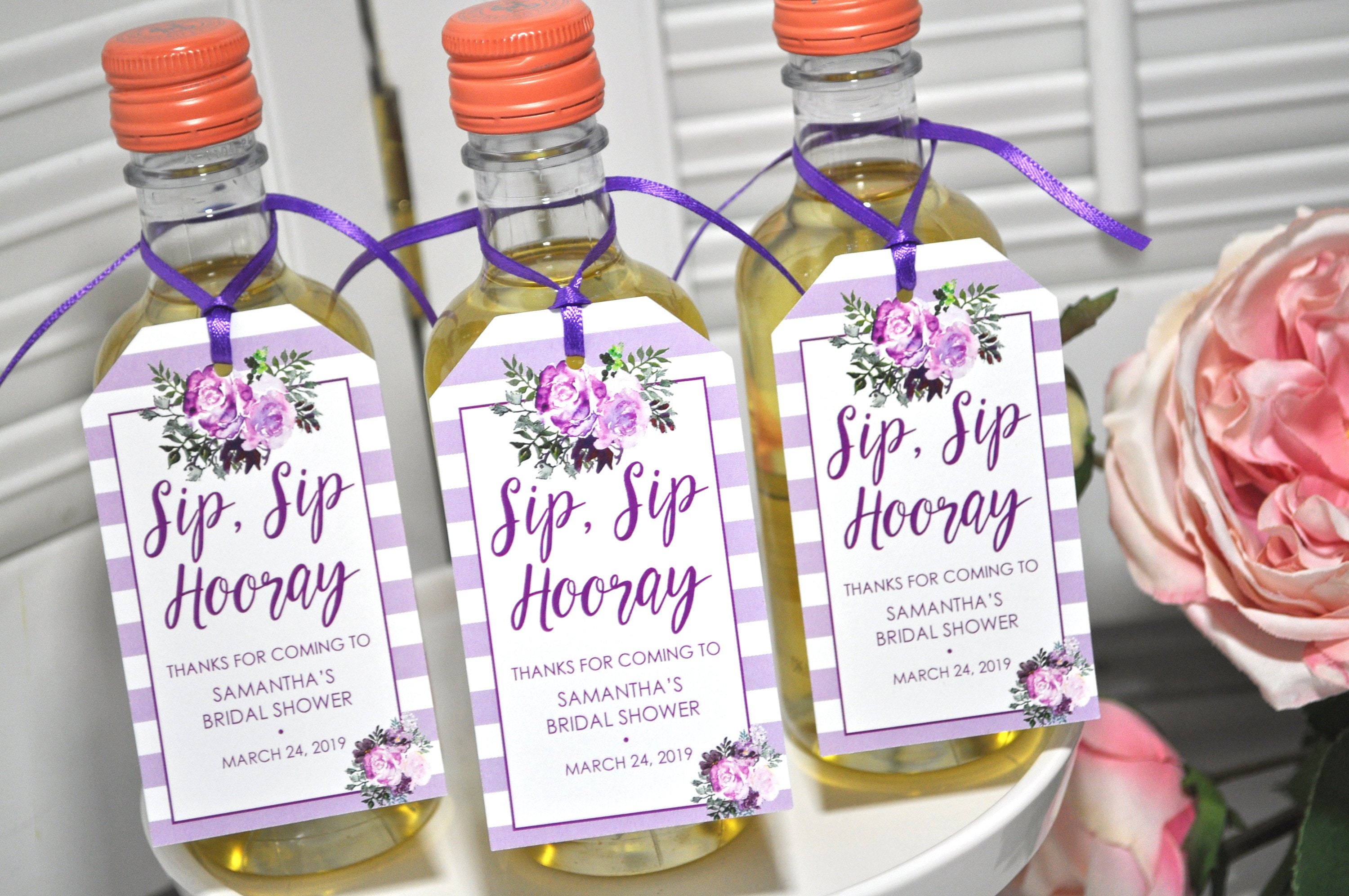 Bridal Shower Favor Tags for Mini Wine Bottles Wedding Etsy