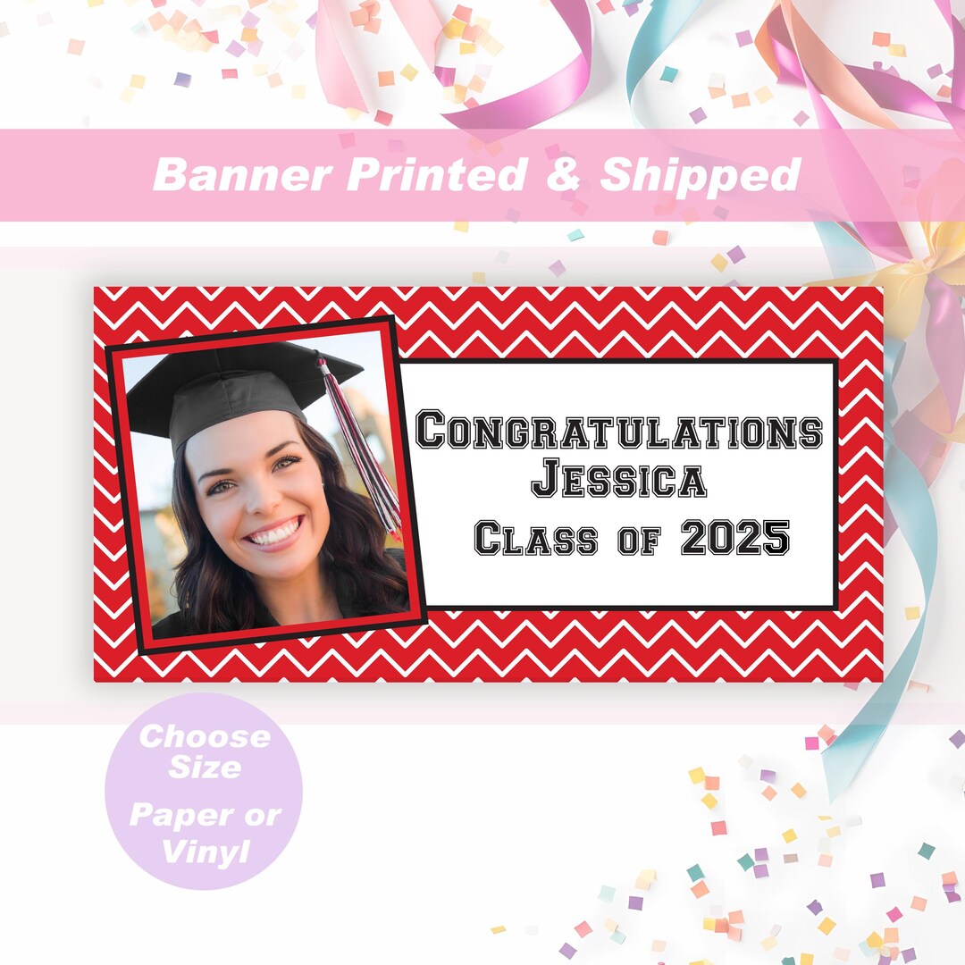 Graduation Banner With Photo Class of 2025 High School Graduation ...