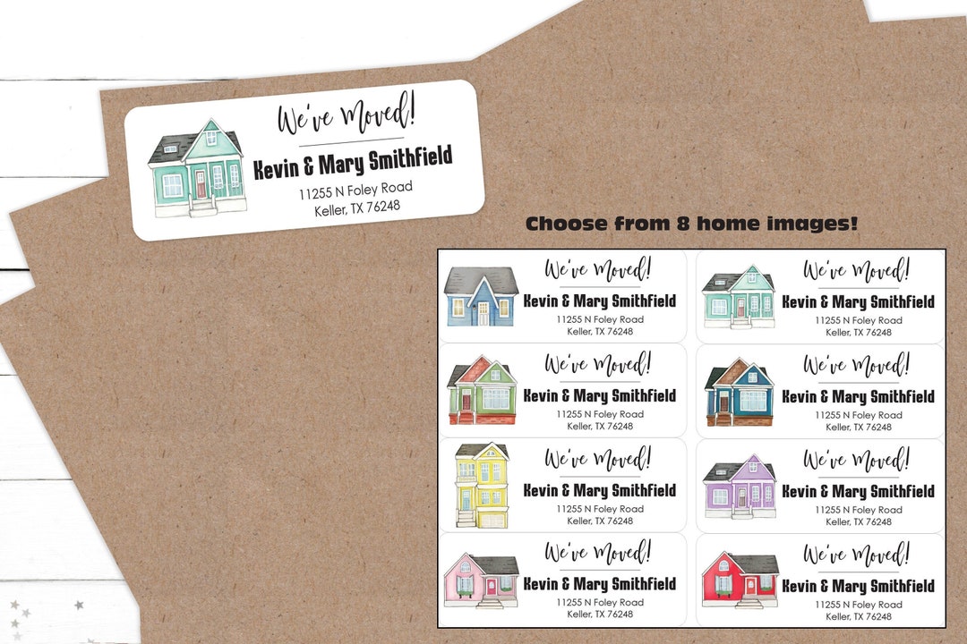 New Home Return Address Labels Envelope Seals We've Moved Etsy