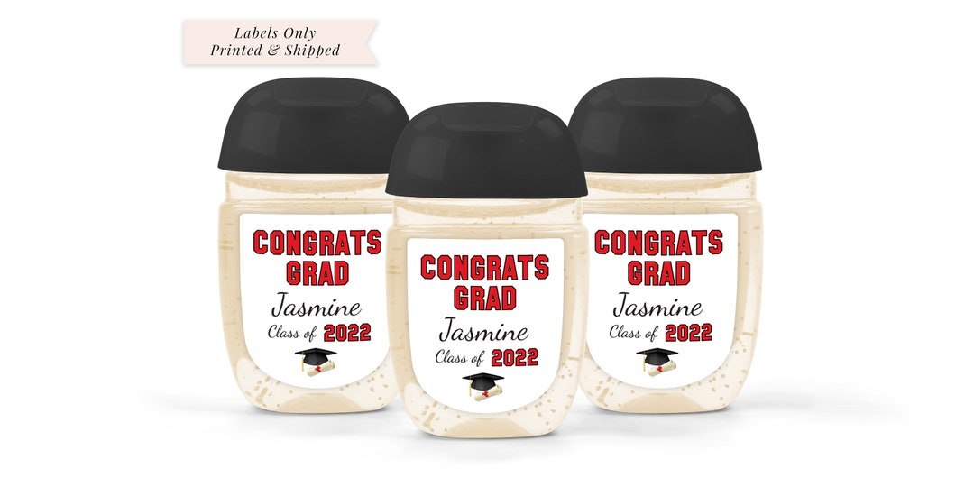 Graduation Germs Graduation Sanitizer Labels, Congrats Graduate Class of 2022 Sanitizer ...