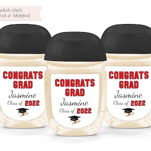 Graduation Germs Graduation Sanitizer Labels, Congrats Graduate Class of 2022 Sanitizer ...