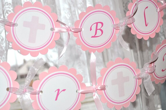 Baptism Banner Girl First Holy Communion Banner Baby Christening
