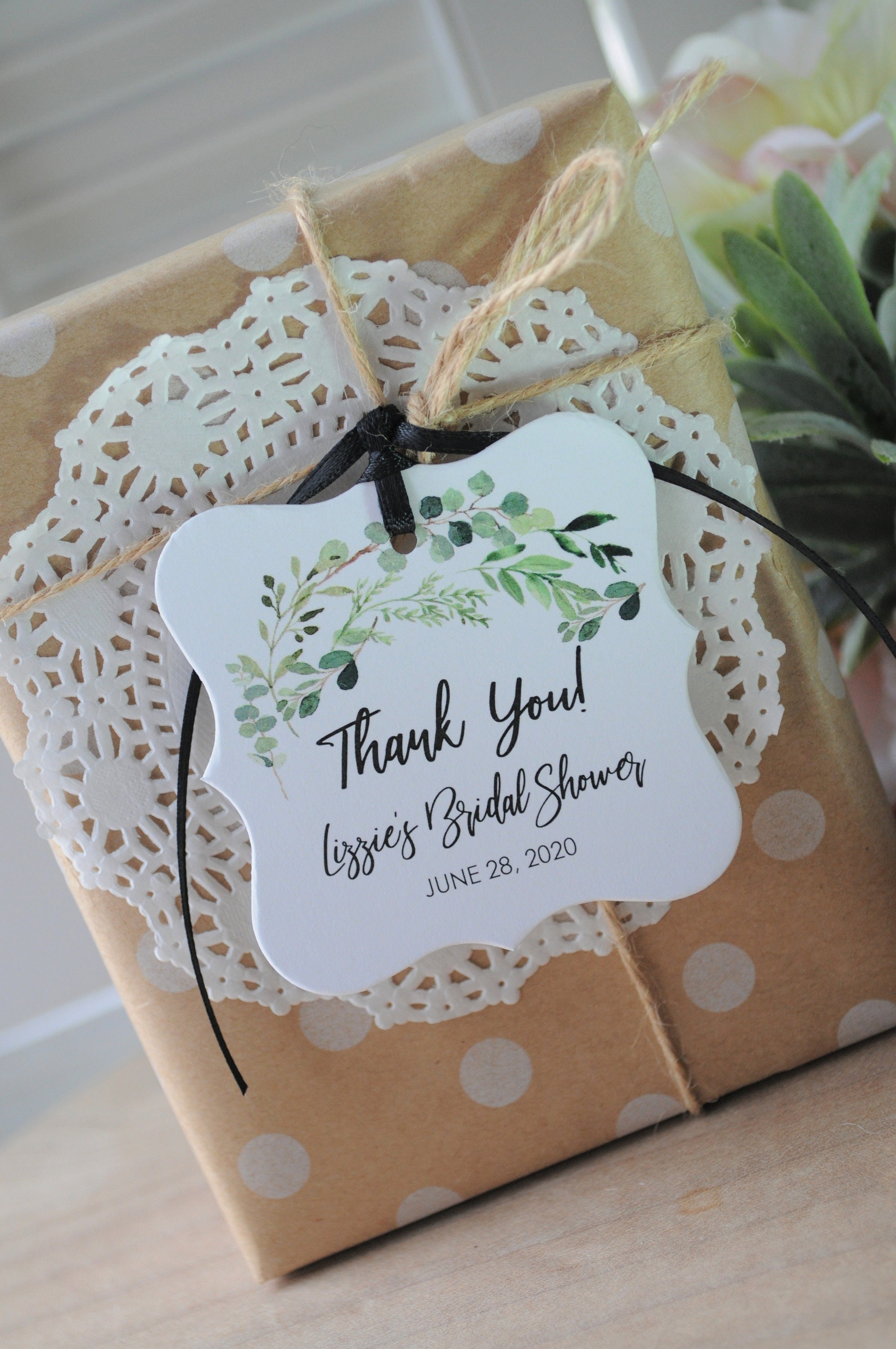 Bridal Shower Favor Thank You Tags Greenery Leaf, Wedding Favors  Personalized Wedding Tags, Bridal Shower Hang Tags - Set of 12 - Etsy, image size:1993x3000