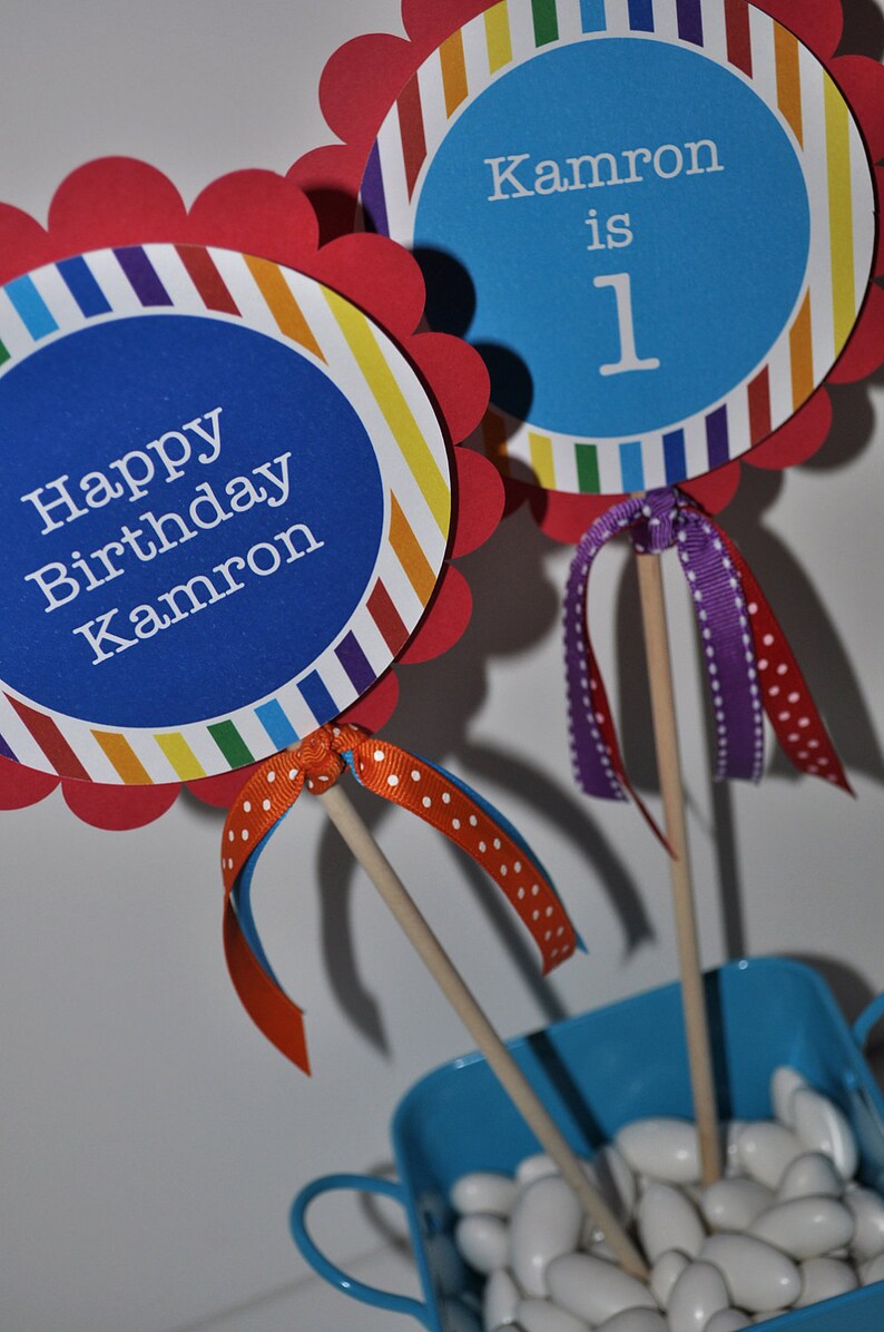 Rainbow Birthday Party Favor Tags Rainbow Birthday Party Etsy