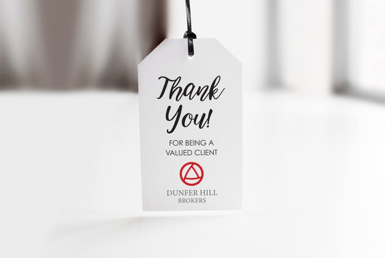 Thank You For Your Business Logo Branded Thank You Tags, Business Logo Promotional Thank You Tags, Personalized Corporate Event Gift Tags image 2