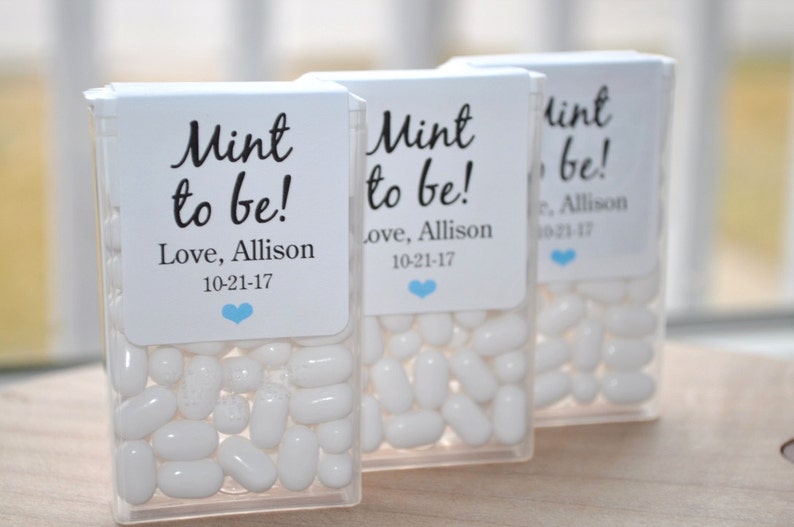 Bridal Shower Favors, Tic Tac Labels Mint To Be, Wedding Favors, Bachelorette Party, Personalized Engagement Mint Favors Set of 24 Labels image 2