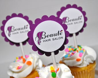 Logo Branded Cupcake Toppers Custom Logo Cupcake Toppers Personalized Corporate Logo Promotional Cupcake Toppers Corporate Event Promotional