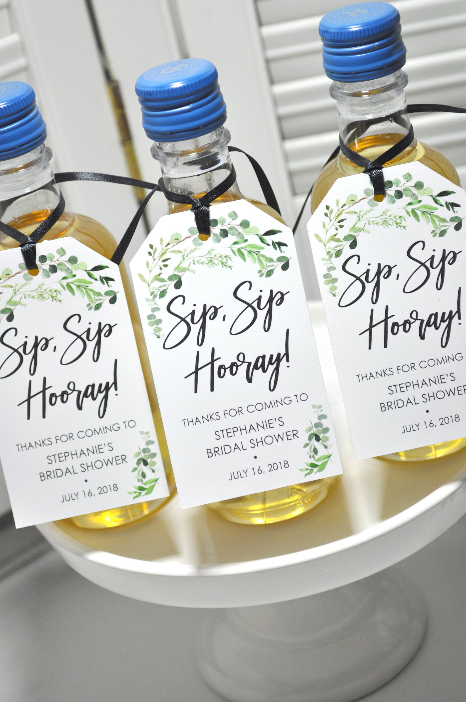 Bridal Shower Favor Tags for Mini Wine Bottles Wedding Etsy