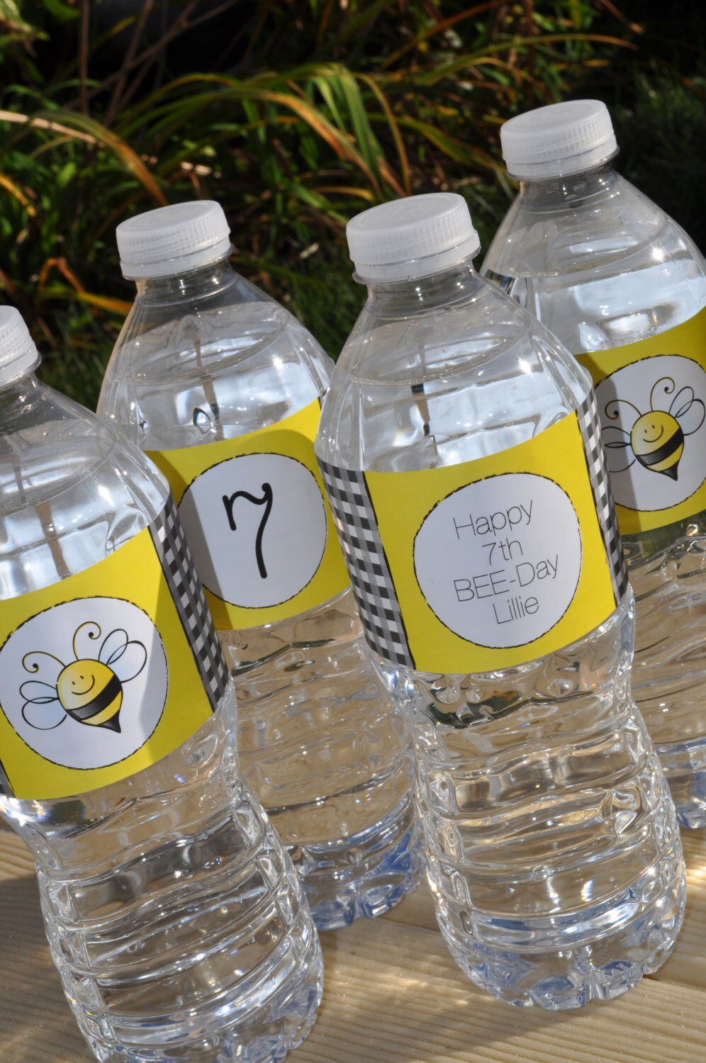 Bee Birthday Water Bottle Labels Bumble Bee Theme Happy BEEDay Birthday Party Decorations Girls Birthday Party Set of 10