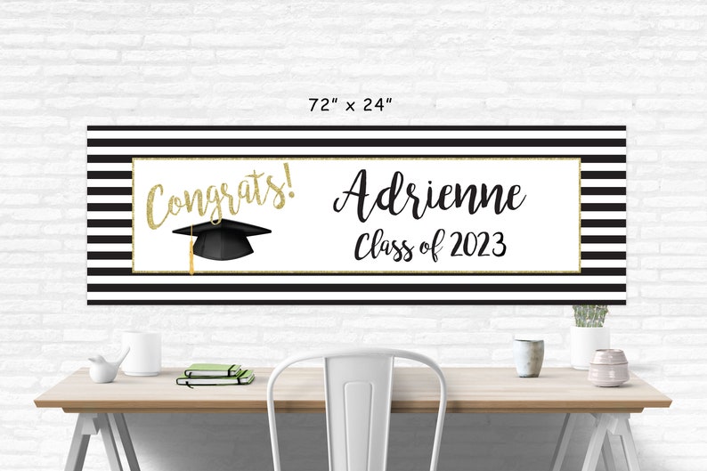 Congrats Grad Personalized Banner Class of 2024 High School Graduation ...