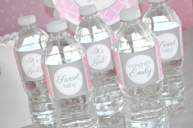Girls Baby Shower Water Bottle Labels It S A Girl Baby Etsy
