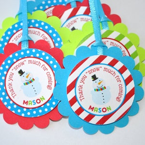 Snowman Birthday Favor Sticker Labels Winter Onederland Birthday Party Decorations Christmas Party Stickers Set of 24 image 5