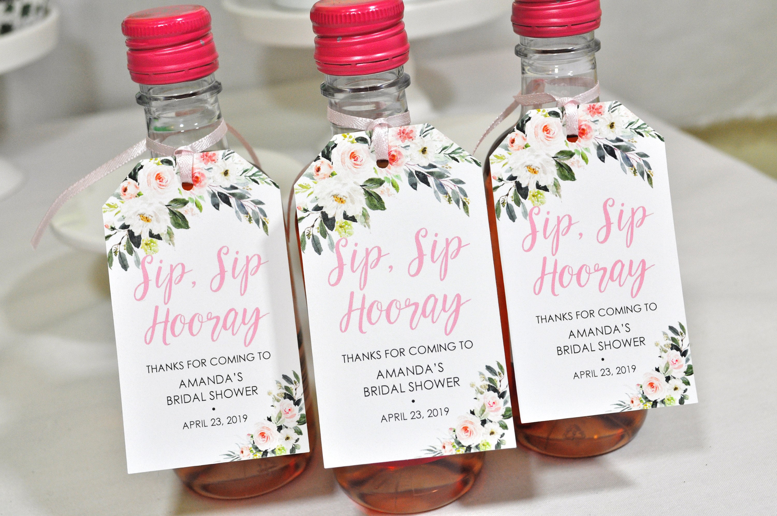 Bridal Shower Favors Tags for Mini Wine Bottles Wedding Etsy
