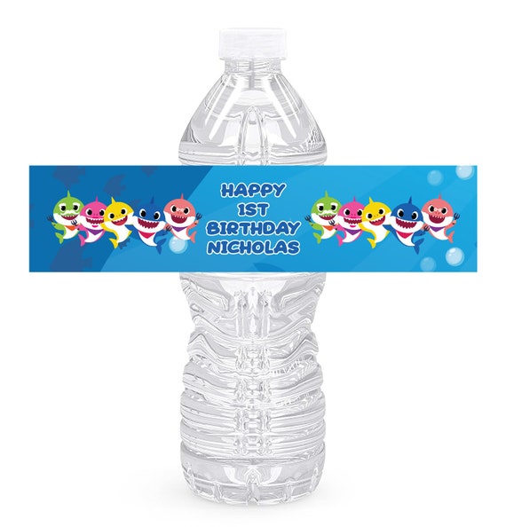 Baby Shark Birthday Water Bottle Labels Baby Shark 1st Birthday