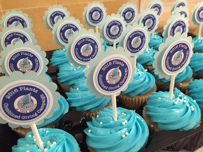 Custom Logo Cupcake Toppers Company Logo Cupcake Topper Etsy