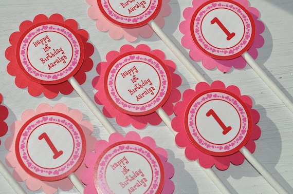 Valentine Birthday Cupcake Toppers, Valentine's Day ...