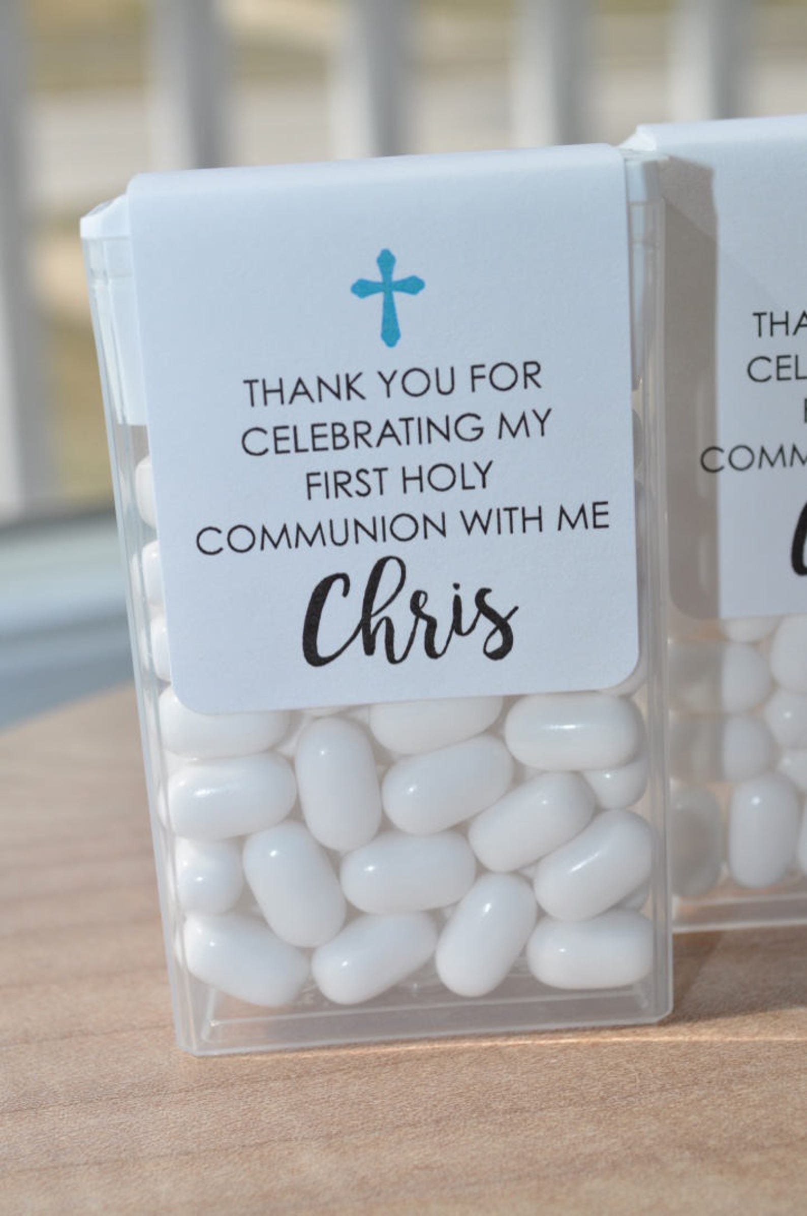 1st Holy Communion Party Favors Tic Tac Labels Mint Favors Etsy
