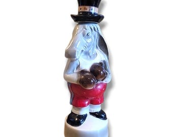 Vintage Jim Beam Empty Decanter Democratic Donkey Boxing Gloves And Top Hat