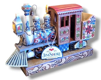 Jim Shore Heartwood Creek Vintage Steam Engine Train "Right On Track"  Figurine