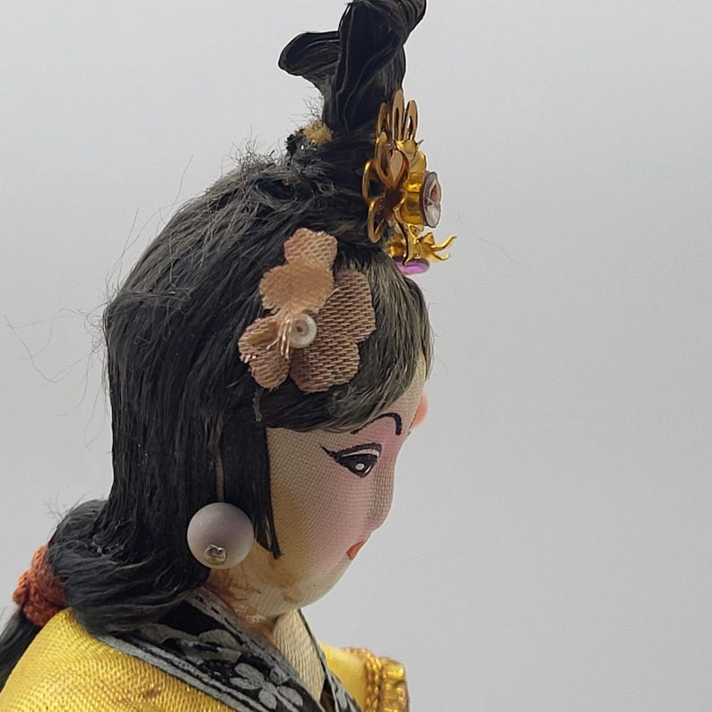 Vintage Taiwan Detailed Ornate Souvenir Doll 10 Inches Tall image 11
