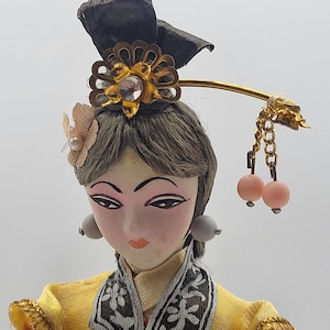 Vintage Taiwan Detailed Ornate Souvenir Doll 10 Inches Tall image 3